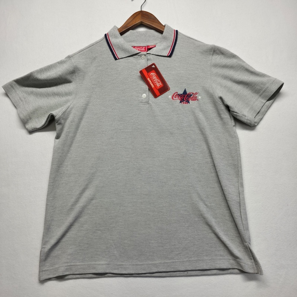 Coca-Cola Womens Gray Pullover‎ Quarter Button Polo Shirt Size 18W/20W NWT